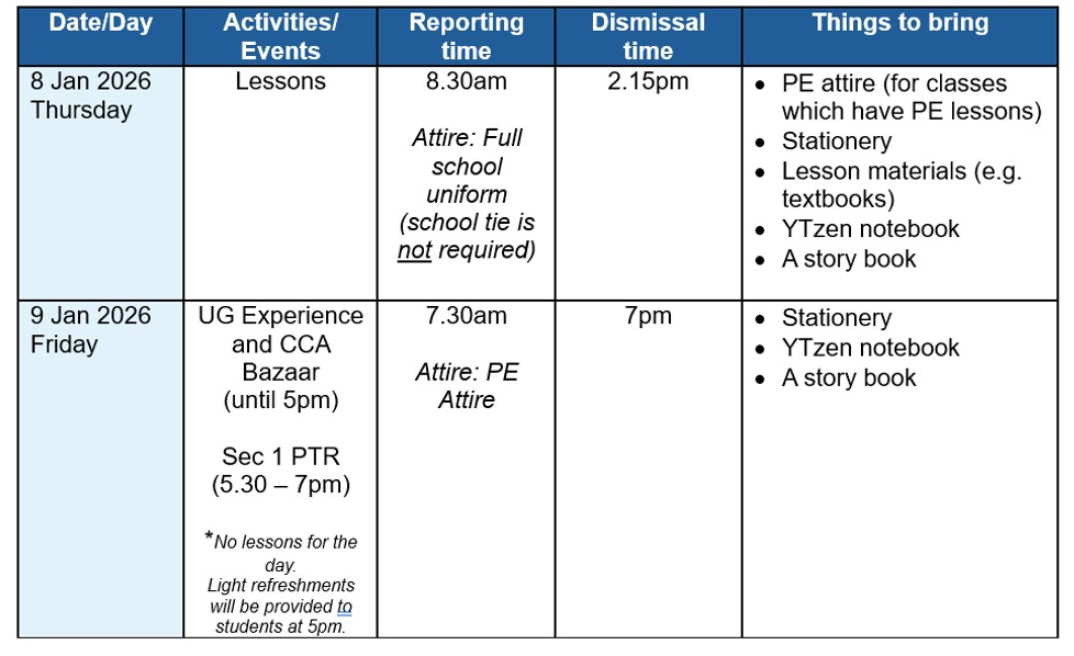 2026 Sec 1 Prog for 8 and 9 Jan
